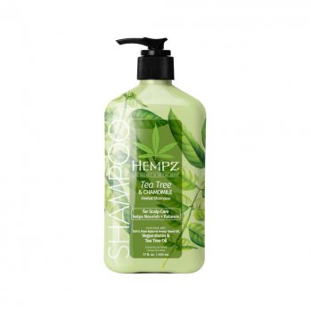 Šampon s veganským biotinem a tea tree olejem pro péči o vlasovou pokožku - tea tree a heřmánek 500 ml